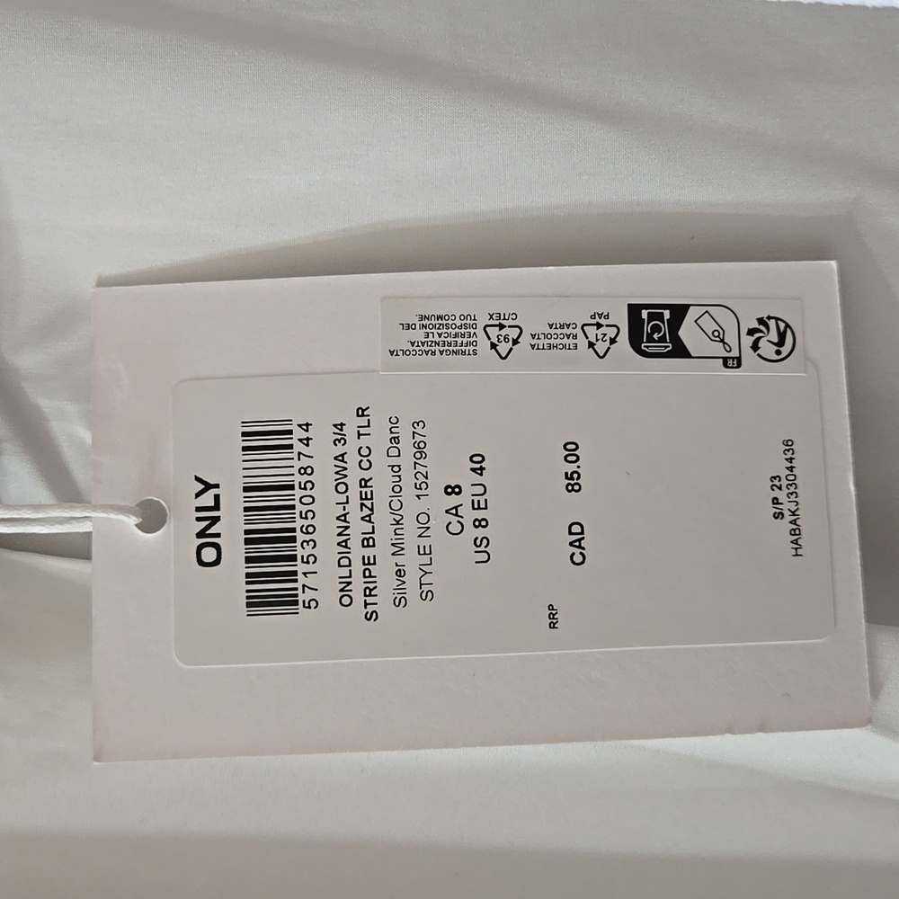 ONLY Women's Tan Striped Jacket - Picture 6 of 7